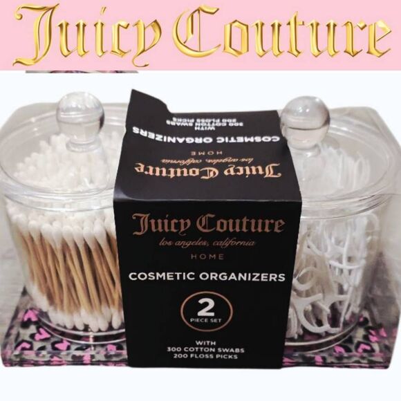 Juicy Couture Home Leopord Hearts Acrylic Cosmetic Organizers 2-PC Set - Picture 1 of 8